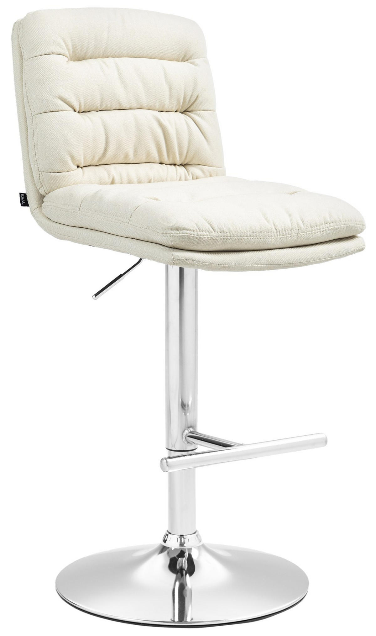 BARHOCKER Stoff creme - Chromfarben/Creme, Textil/Metall (42/94/56cm) - CLP