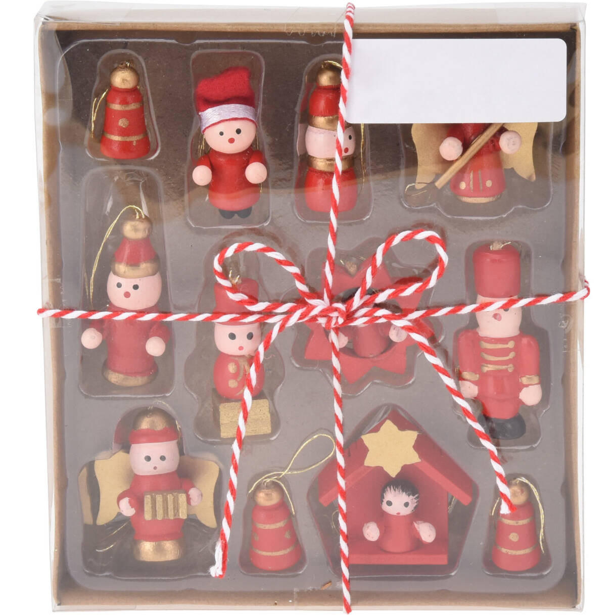 WEIHNACHTSBAUMSPIELZEUGE Holz 12er-Set - Rot, Holz (2/13.5/12cm) - Home Styling Collection