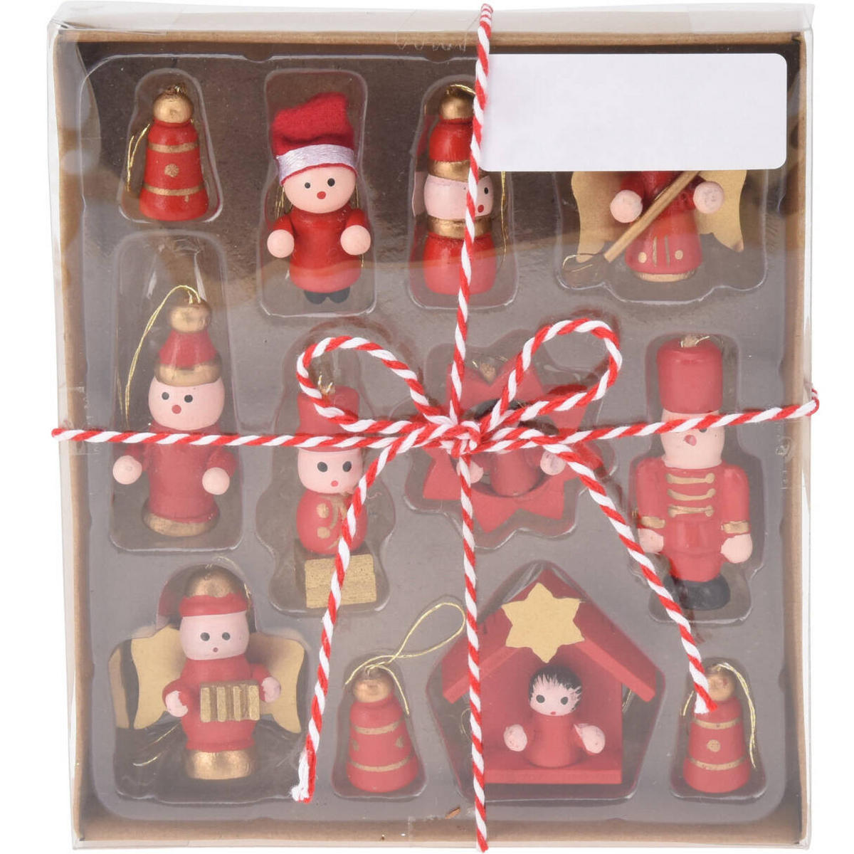WEIHNACHTSBAUMSPIELZEUGE Holz 12er-Set - Rot, Holz (2/13.5/12cm) - Home Styling Collection
