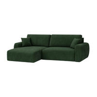 ECKSOFA Mit Schlaffunktion Ariel L, Cordstoff, Stoff Poso, Grün, Links - Grün, Holz (250/142cm) - Kaiser Möbel