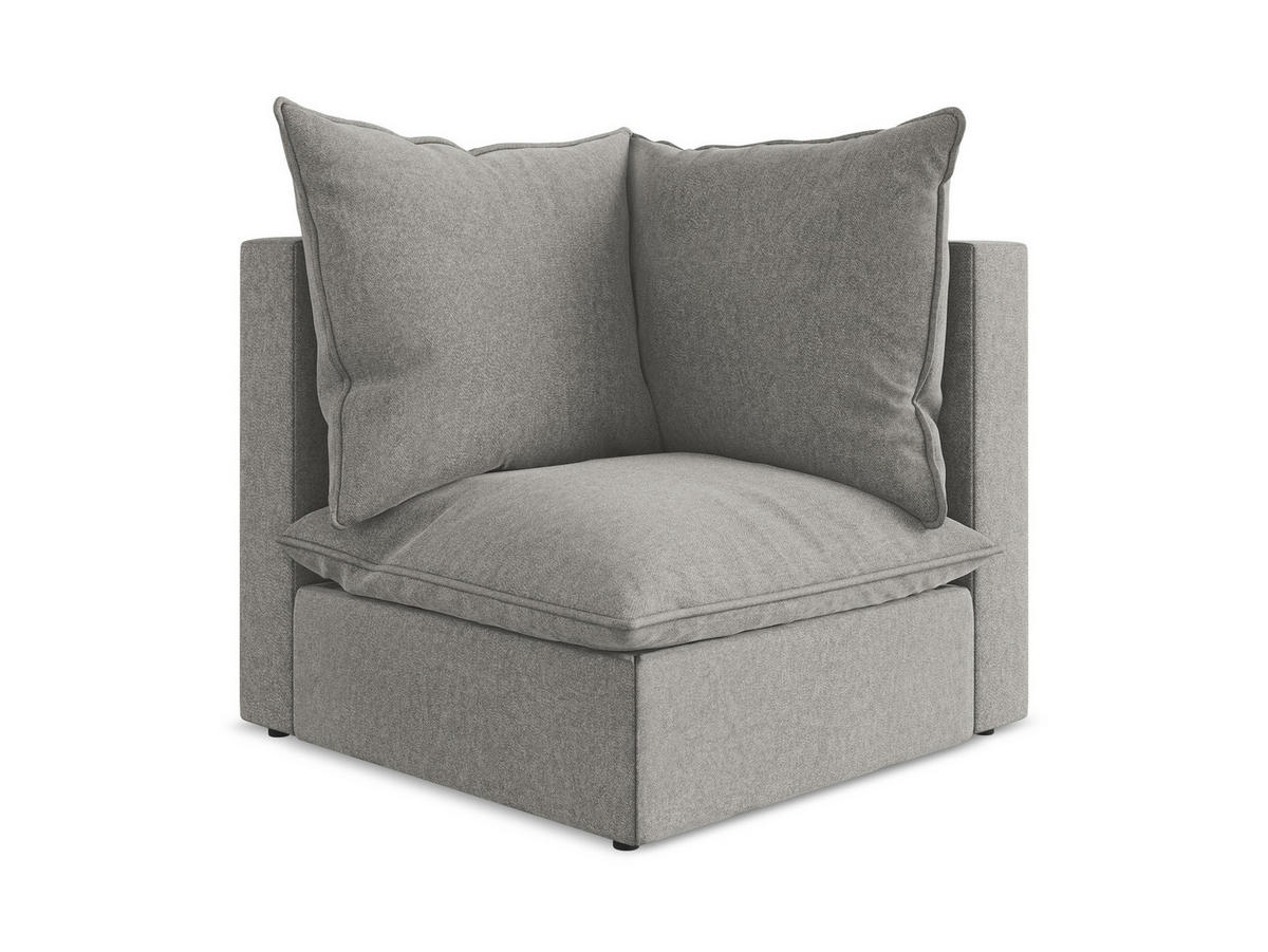 SOFAELEMENT Samt Stoff Grau - Schwarz/Grau, Holzwerkstoff/Kunststoff (90/77/90cm) - Makamii