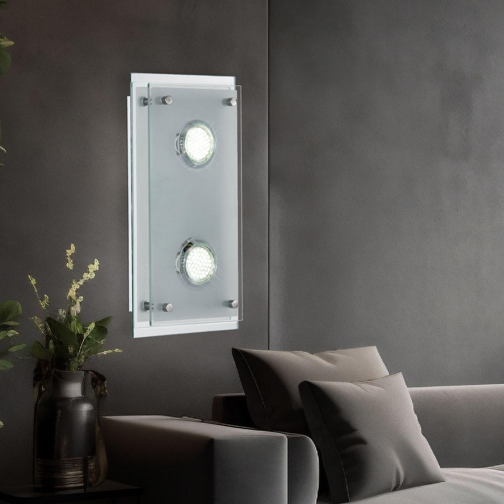 LED WANDLEUCHTE ARENA Chrom Silber - Silberfarben, Glas (34/8/20cm) - Esto