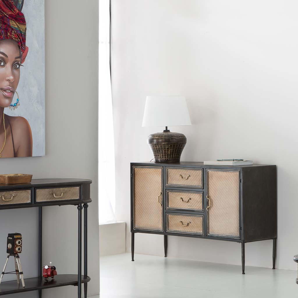 SIDEBOARD aus Metall 120x41x80 cm - Braun, Metall (120/80/41cm) - Wanderlust