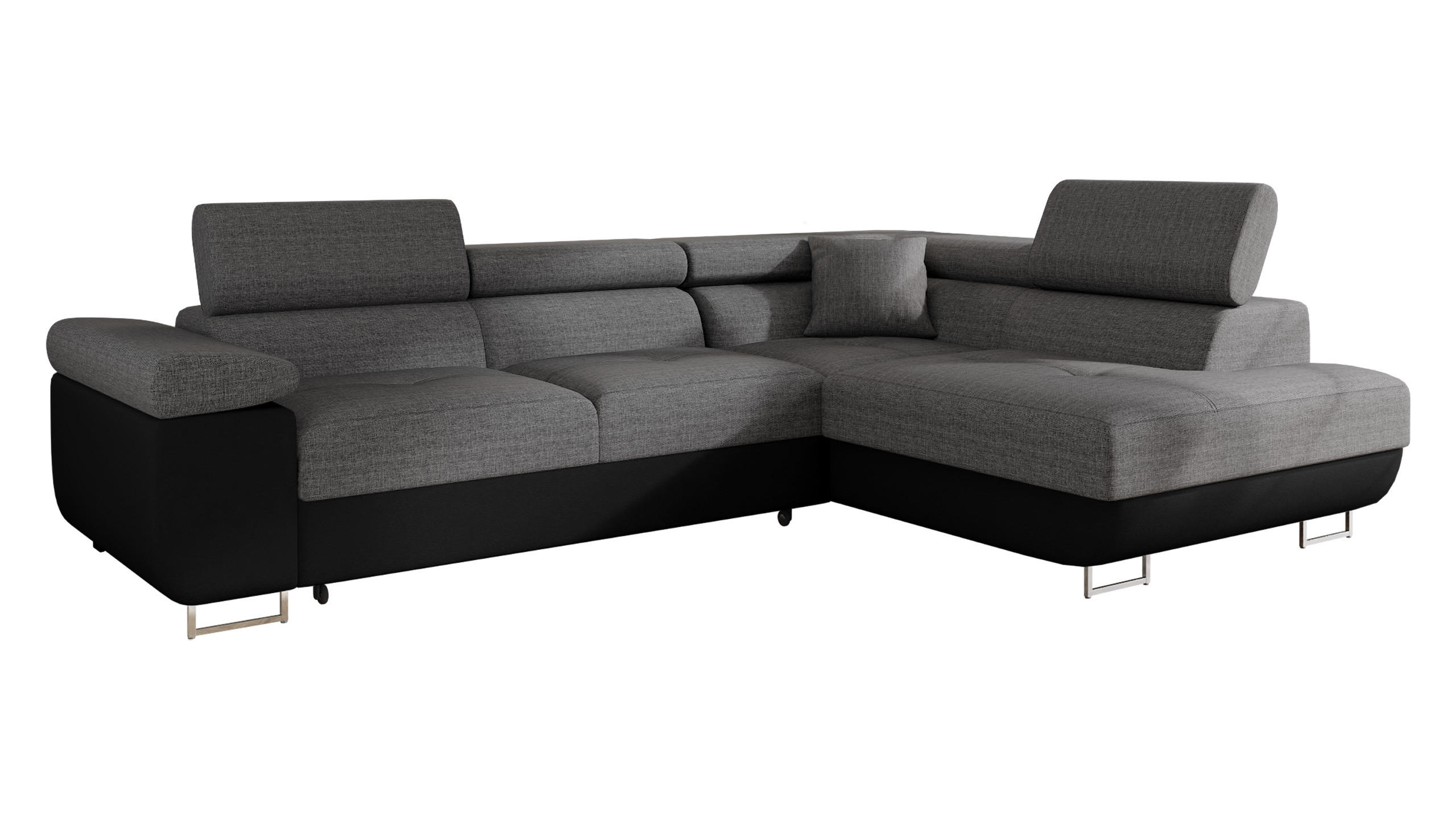 ECKSOFA Torezio, Seite: Rechts - Graphitfarben, Holz/Textil (274/203cm) - MIRJAN24