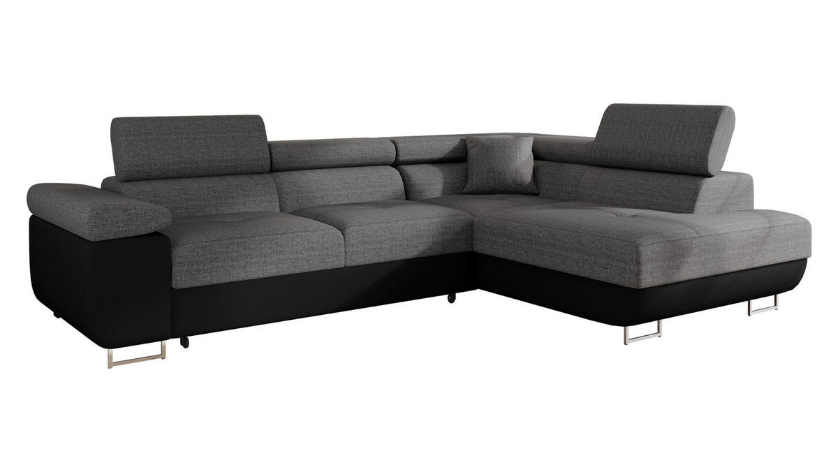 ECKSOFA Torezio, Seite: Rechts - Graphitfarben, Holz/Textil (274/203cm) - MIRJAN24