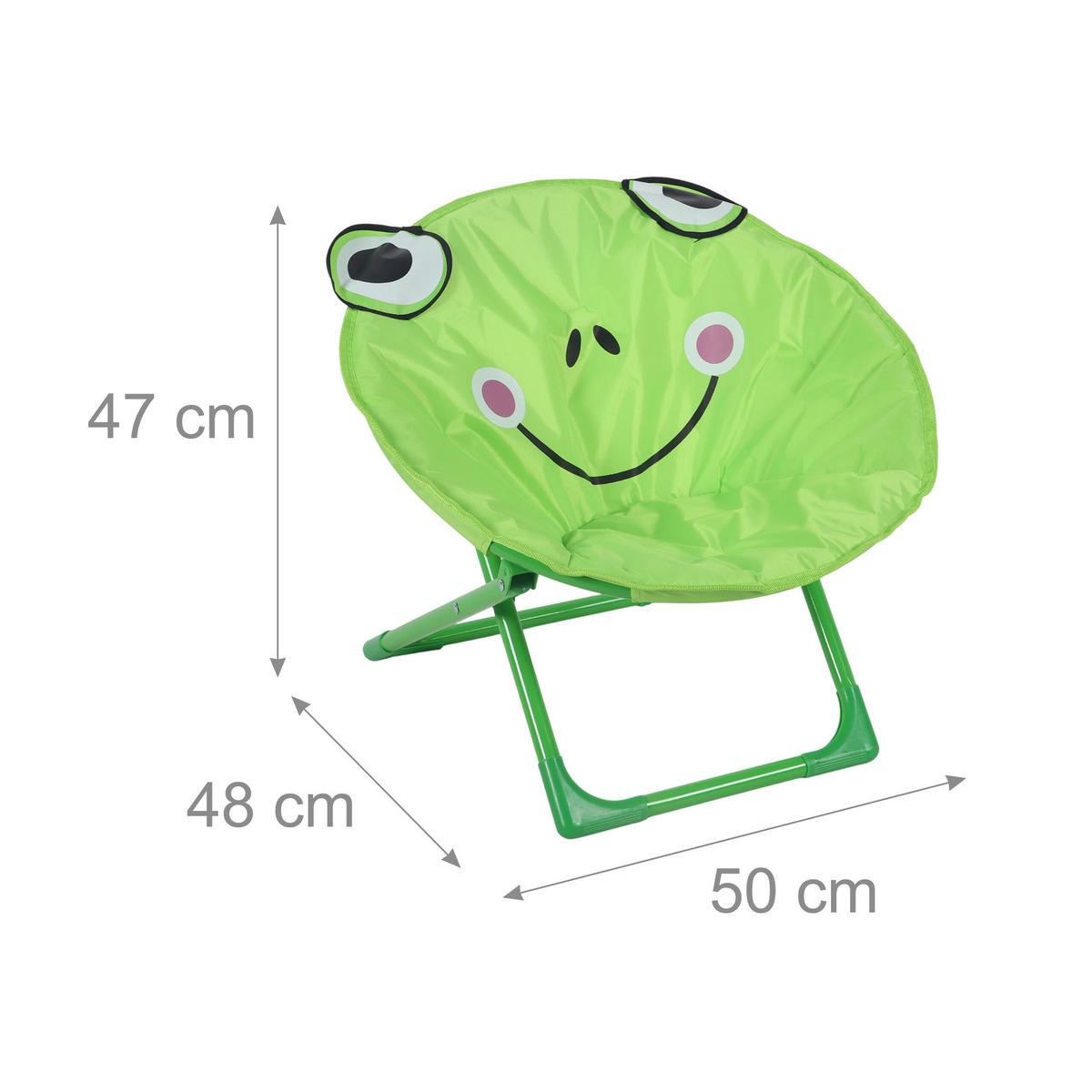 MOONCHAIR - zelena, kovina/umetna masa (50/47/48cm) - Relaxdays