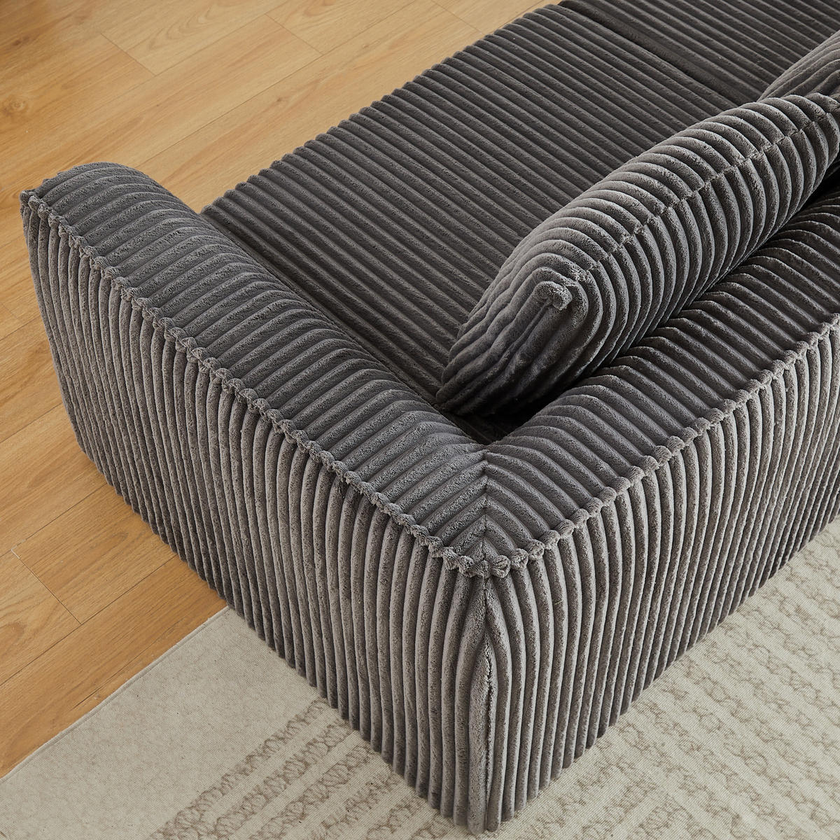 SOFA modular Cord Grey 2-tlg. - Grau, Kunststoff (101/72.5/235.5cm) - Meubliv