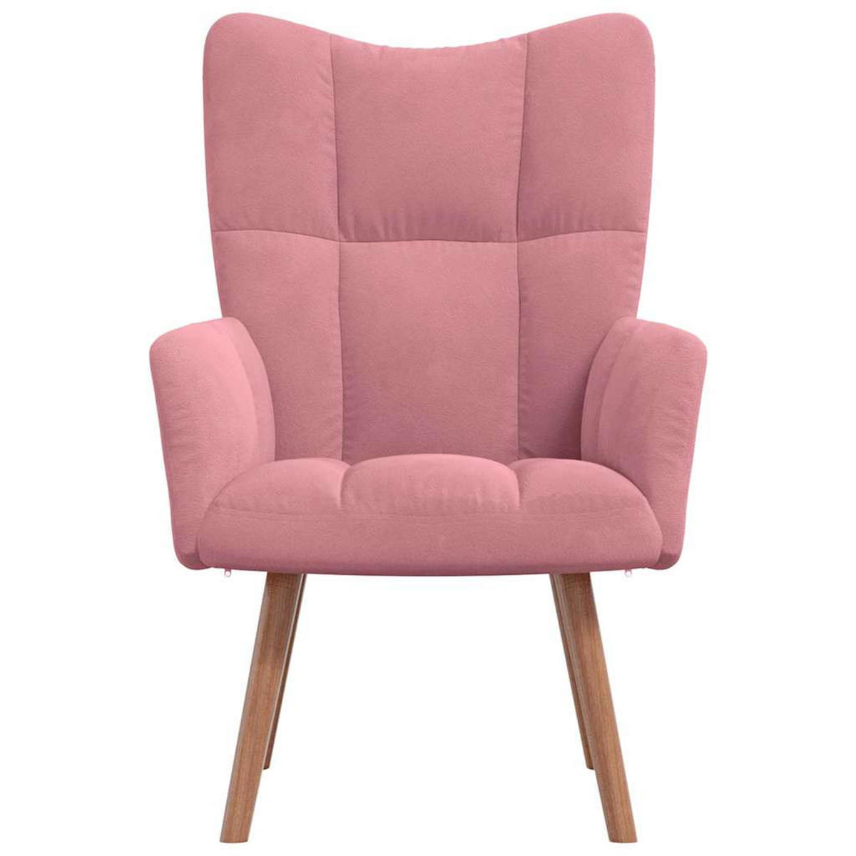 RELAXSESSEL Rosa Samt - Rosa, Naturmaterialien (69/95.5/61.5cm) - vidaXL