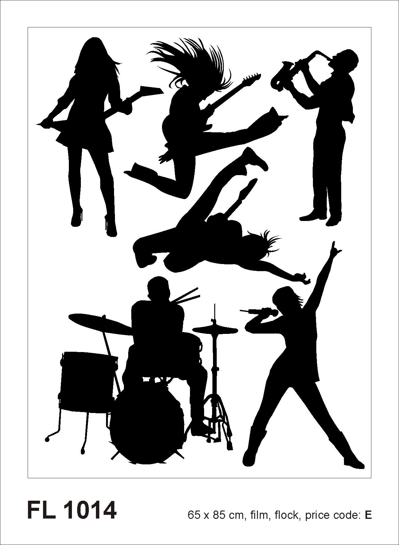 WANDTATTOO Rock'n'Roll 85 x 65 cm - Schwarz, Papier (85/65/65cm) - Sanders & Sanders