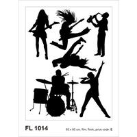 WANDTATTOO Rock'n'Roll 85 x 65 cm - Schwarz, Papier (85/65/65cm) - Sanders & Sanders