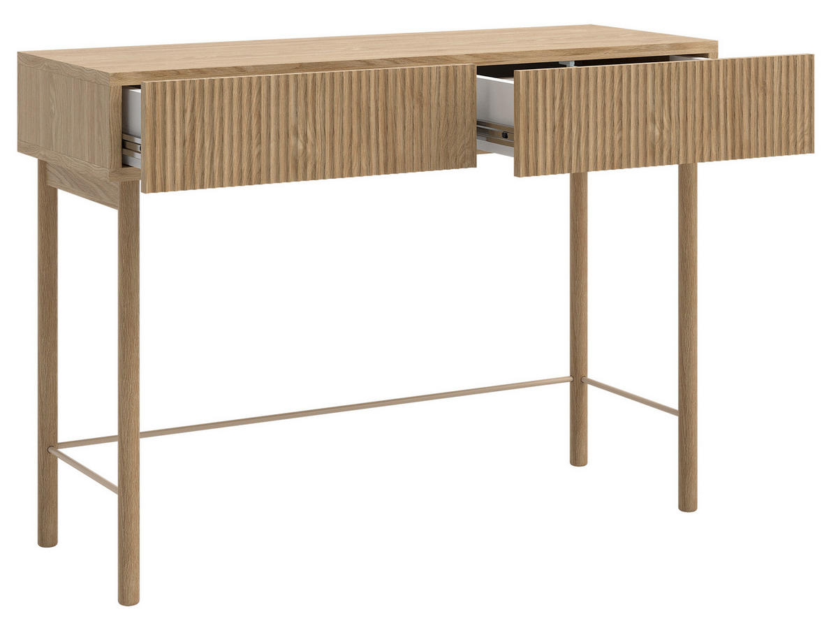 SCHMINKTISCH Nolie Eichenholzoptik mit 2 Schubladen 110 cm - Eichefarben, Holz/Holzwerkstoff (40/110/79cm) - Selsey