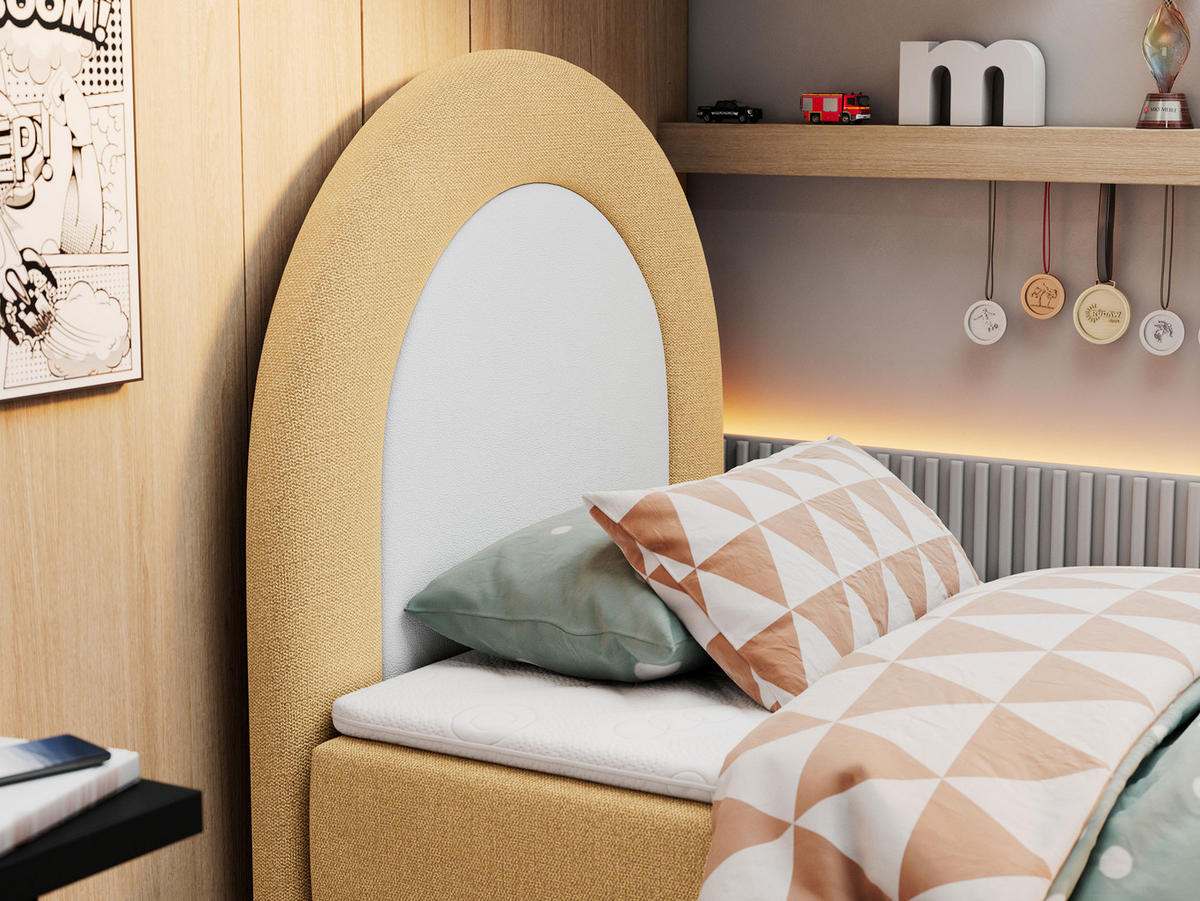 BOXBETT NEST 90/180 Gelb Struktur - H3 - Gelb, Holz/Textil (90/180cm) - MKS