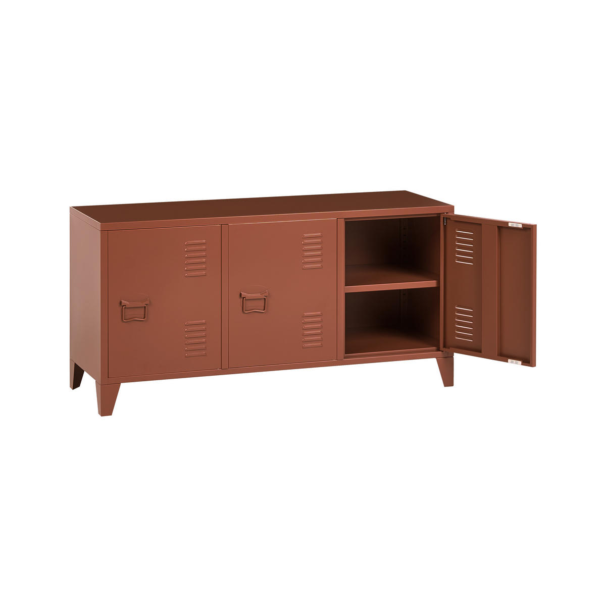 BÜROSCHRANK Metall Goldbraun Cardiff - Goldfarben/Braun, Metall (120/60/40cm) - Beliani