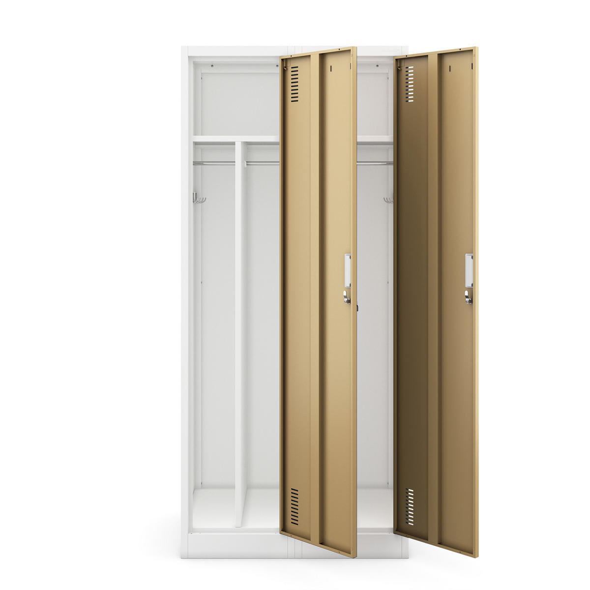PERSONALSCHRANK KACPER 180x80x50 cm - Nussbaumfarben/Weiß, Metall (80/180/50cm) - Jan Nowak