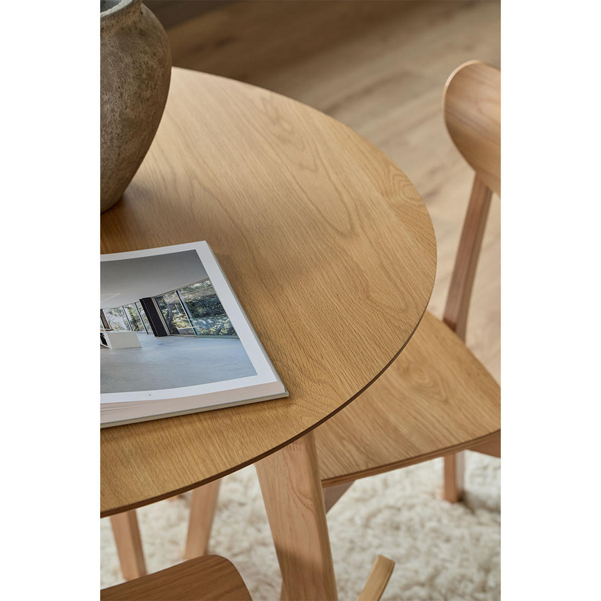ESSGRUPPE, Roxby, Tisch Natur, Stühle Eiche, MDF, 105 x 105 x 76 cm, 5-teilig - Naturfarben, Holzwerkstoff (105/76/105cm) - ebuy24