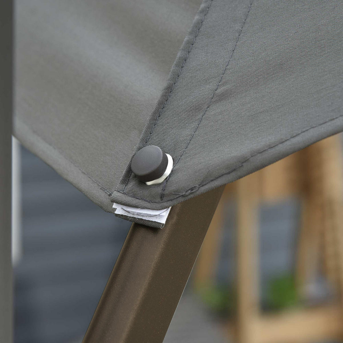 AMPELSCHIRM DE-11411 neigbar, 360° schwenkbar Dunkelgrau - Grau, Textil (295/295cm) - ComfortXL