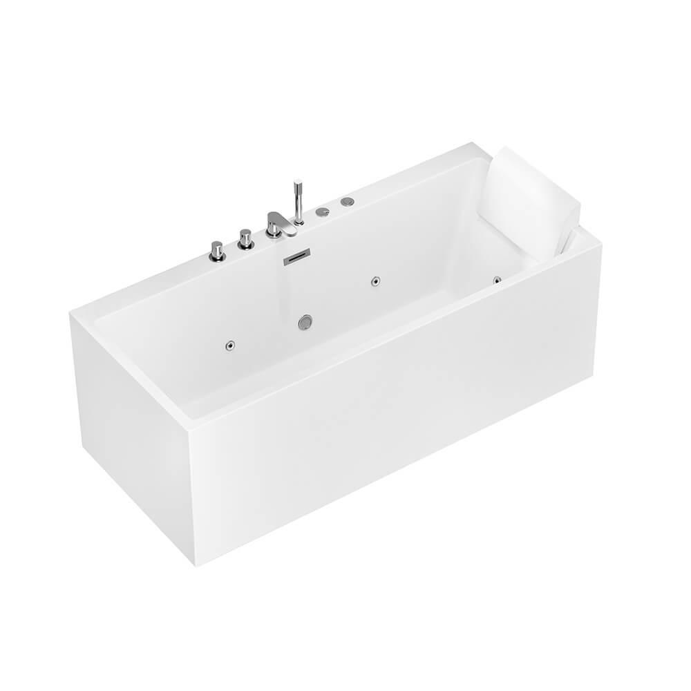 BADEWANNE AMBER - Ausführung: Mit Whirlpool Funktion - Weiß, Kunststoff (58/80/170cm) - Home Deluxe