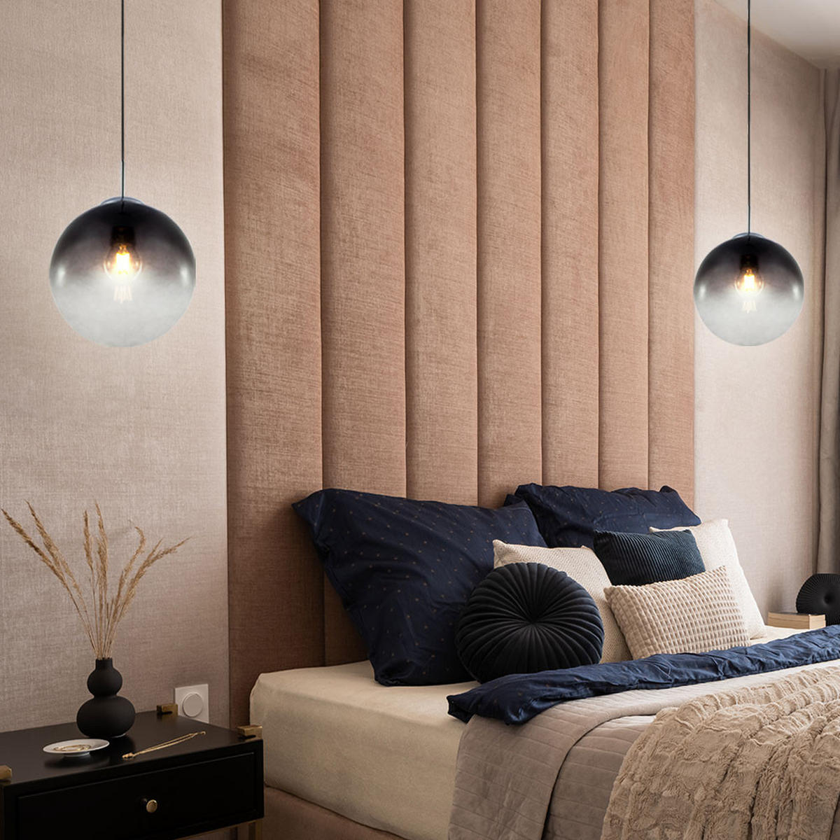 LED HÄNGELAMPE VARUS Glas Grau - Grau, Glas (30/30/120cm) - Globo Lighting