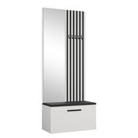 GARDEROBENSCHRANK MODULO 120,6/204/40 cm Modern Garderobe-Set Weiß - Schwarz/Weiß, Holzwerkstoff (120.6/204/40cm) - MASSENO