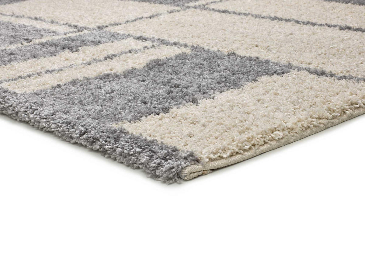 HOCHFLORTEPPICH beige und grau Helia 160/230 cm - Beige/Grau, Naturmaterialien/Textil (160/230cm) - Atticgo