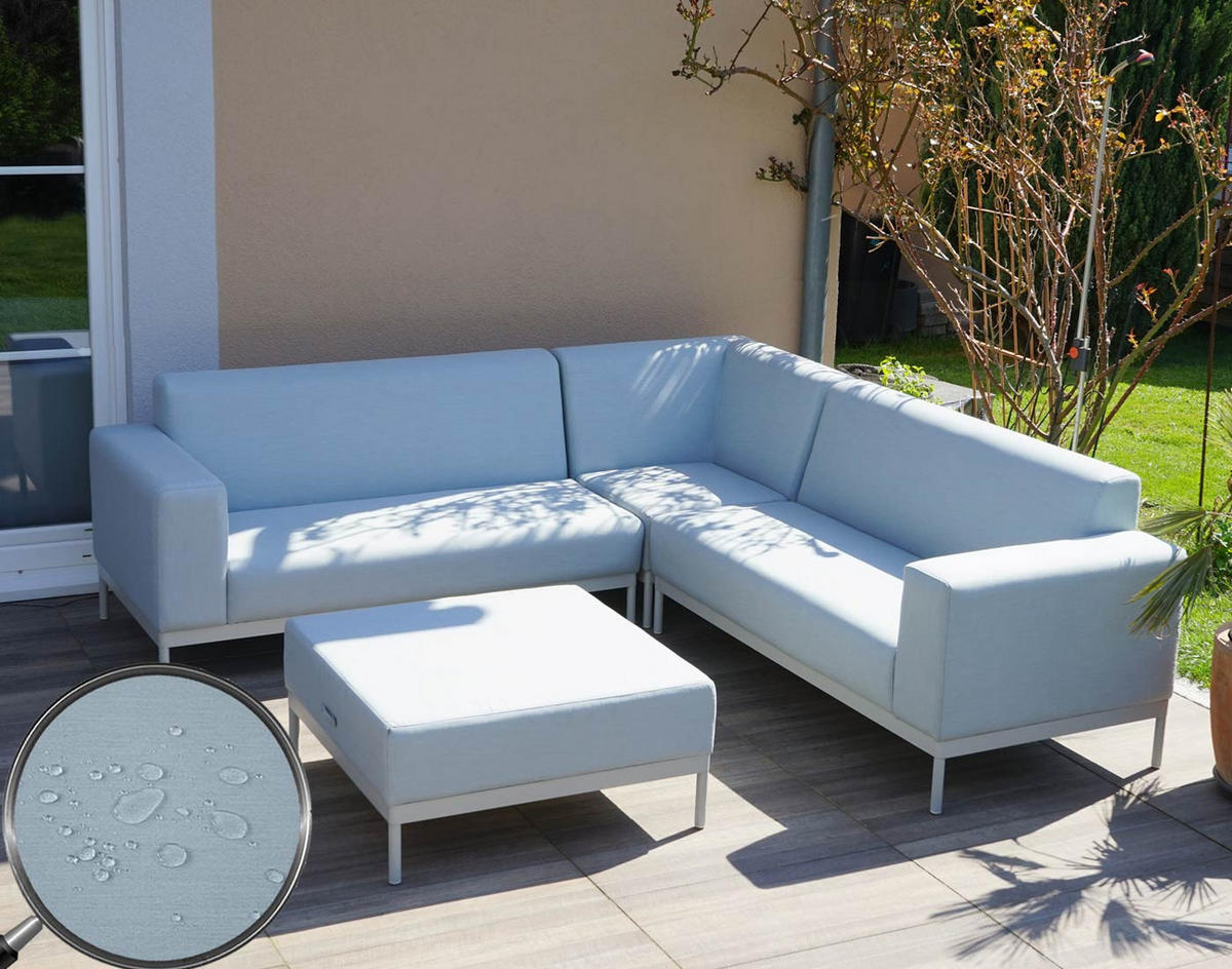 ALU-GARTEN-GARNITUR Hellblau - Hellblau, Textil - MCW
