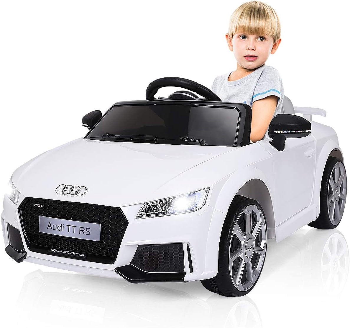 KINDERAUTO Audi 12V Weiß - Weiß, Kunststoff (63.5/45.5/104cm) - COSTWAY