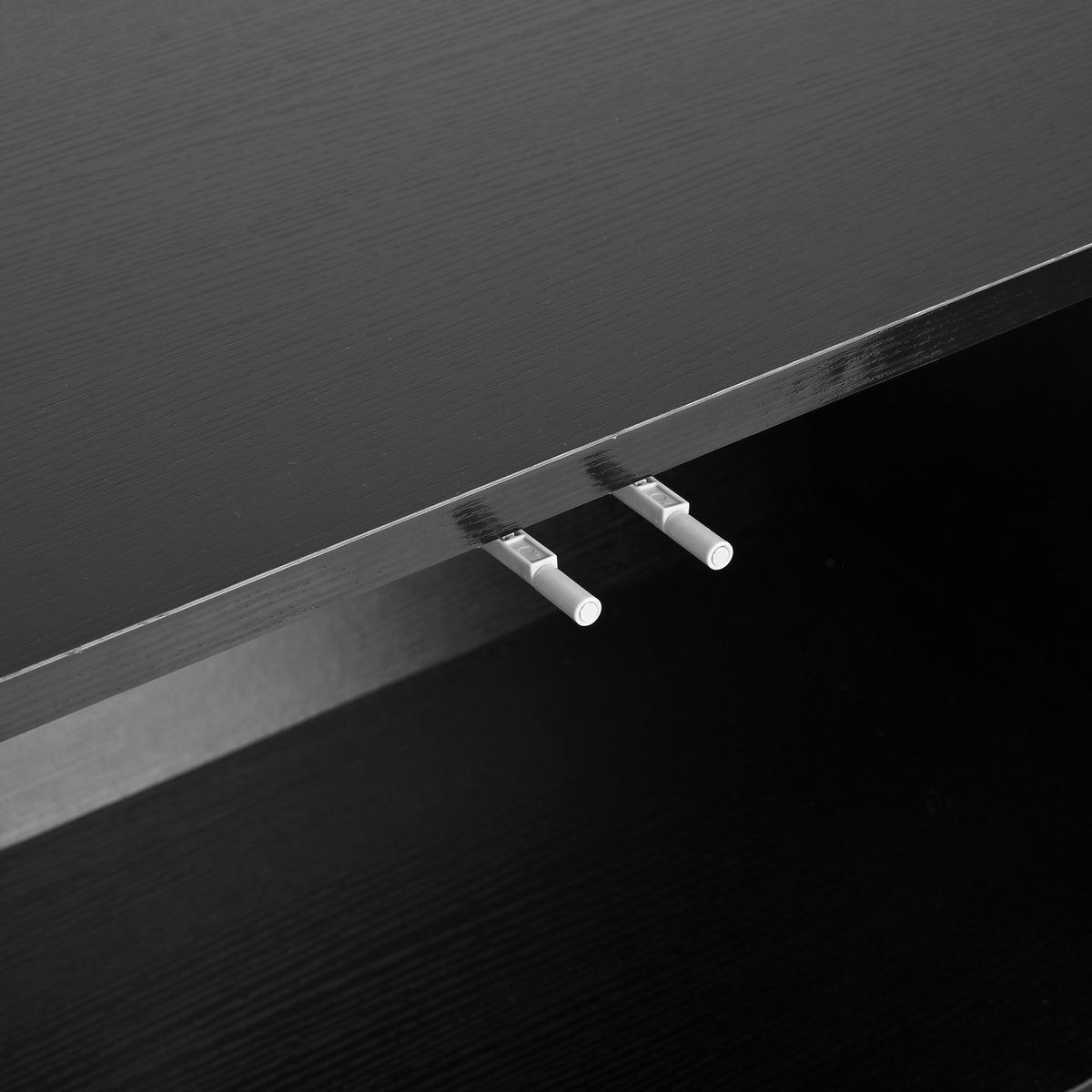 LOWBOARD in Schwarz TV-Schrank mit Metallfüße und 5 Türen, 180 L / 38 B / 45H, für Wohnzimmer - Schwarz, Holzwerkstoff/Metall (180/45/38cm) - STILVORA