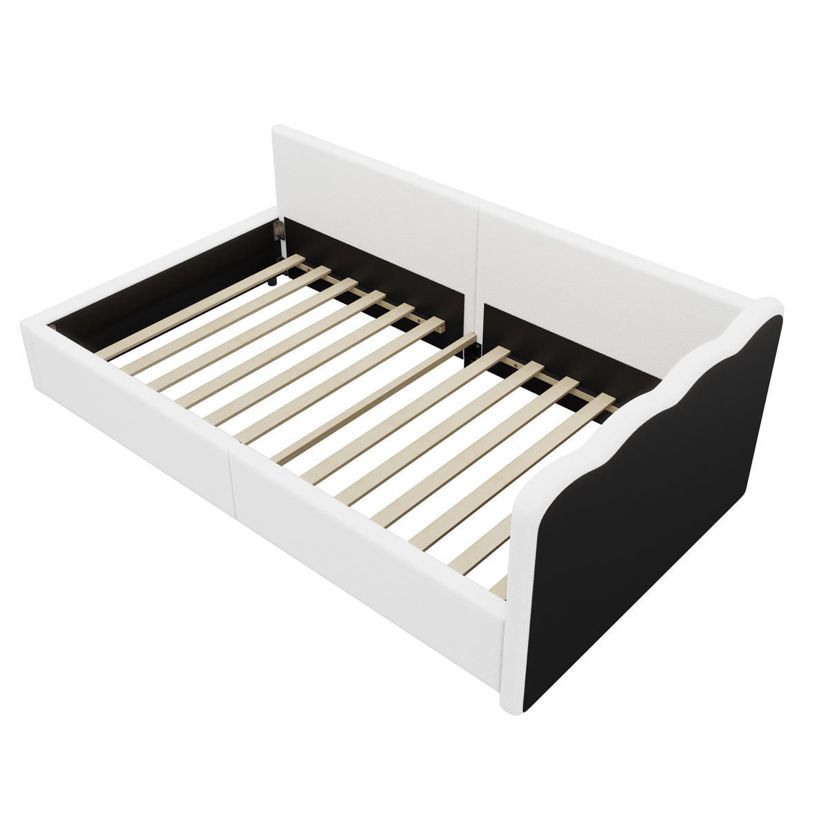 POLSTERBETT aus Samt 90x200 cm in Weiß mit LED-Ambientebeleuchtung - Weiß, Textil (90/200cm) - Modfu