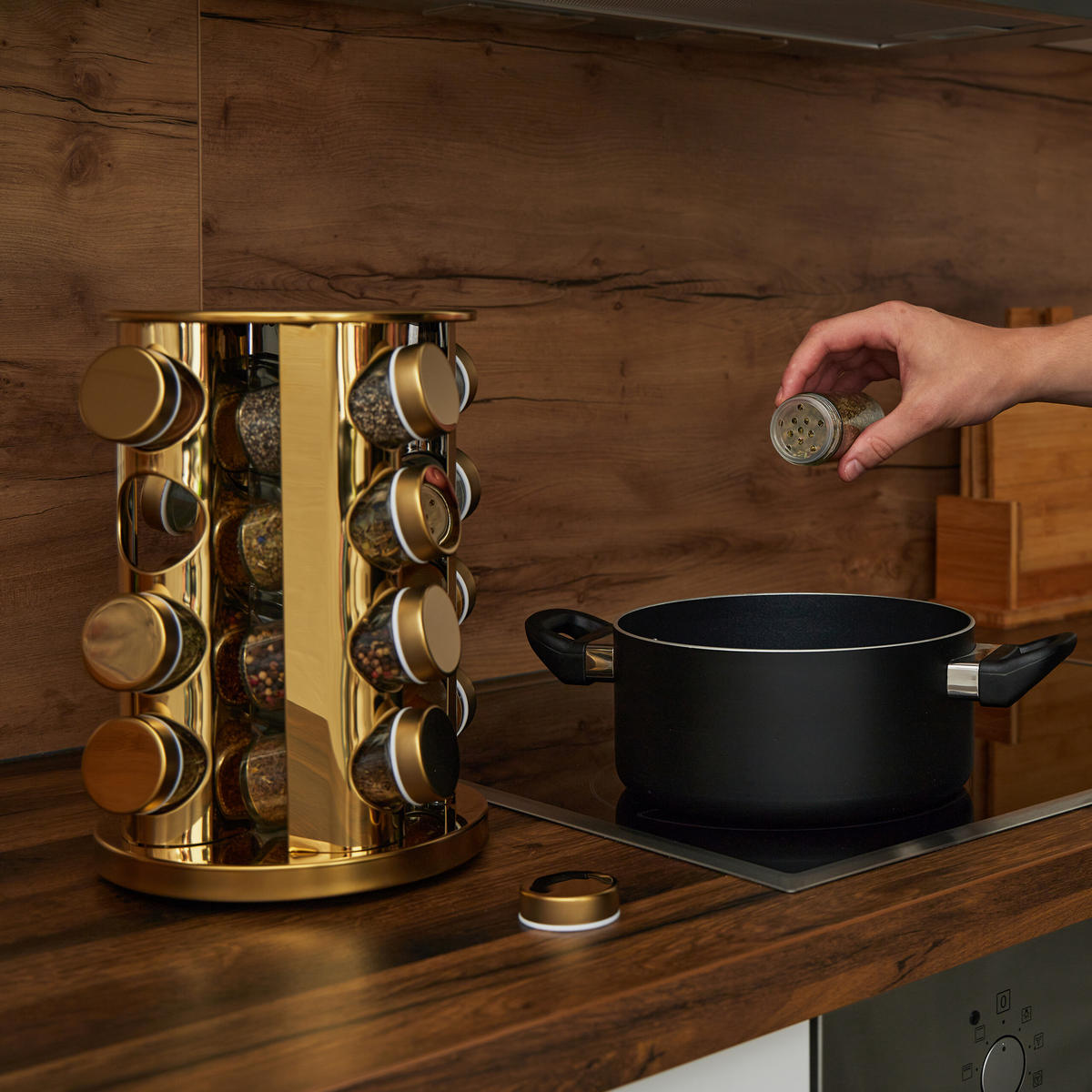 GEWÜRZKARUSSELL - Multicolor, Glas/Kunststoff (20/27.5/20cm) - Relaxdays