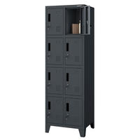 SCHLIESSFACHSCHRANK Spind ROBERT 8 Fächer 172x55,9x45cm Anthrazit - Anthrazit, Metall (55.9/172/45cm) - Jan Nowak