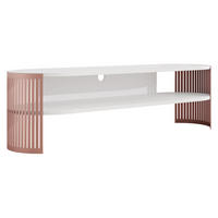 TV-LOWBOARD Fikoli Oval Ember - Messingfarben/Weiß, Holzwerkstoff/Metall (140/40/40cm) - MIRJAN24