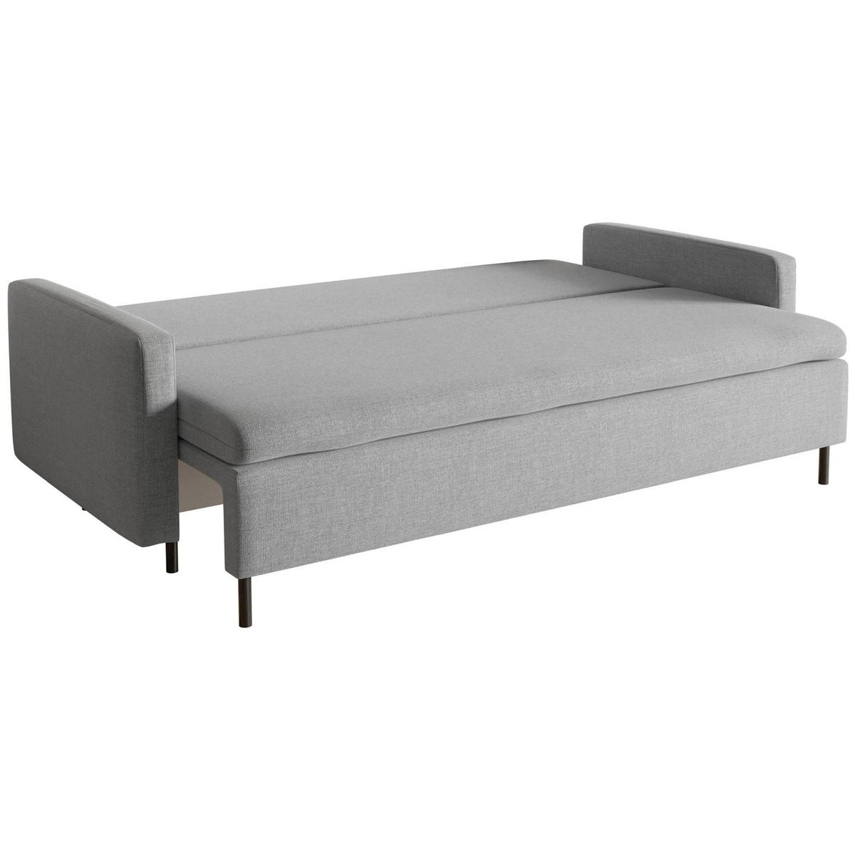 3-SITZER SOFA Umpro Chenille Grau - Schwarz/Grau, Textil/Metall (220/96/95cm) - Selsey