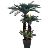 KÜNSTLICHE Pflanze Cycas-Palme Mit Topf Grün 125 Cm - Schwarz/Braun, Kunststoff (125cm) - vidaXL