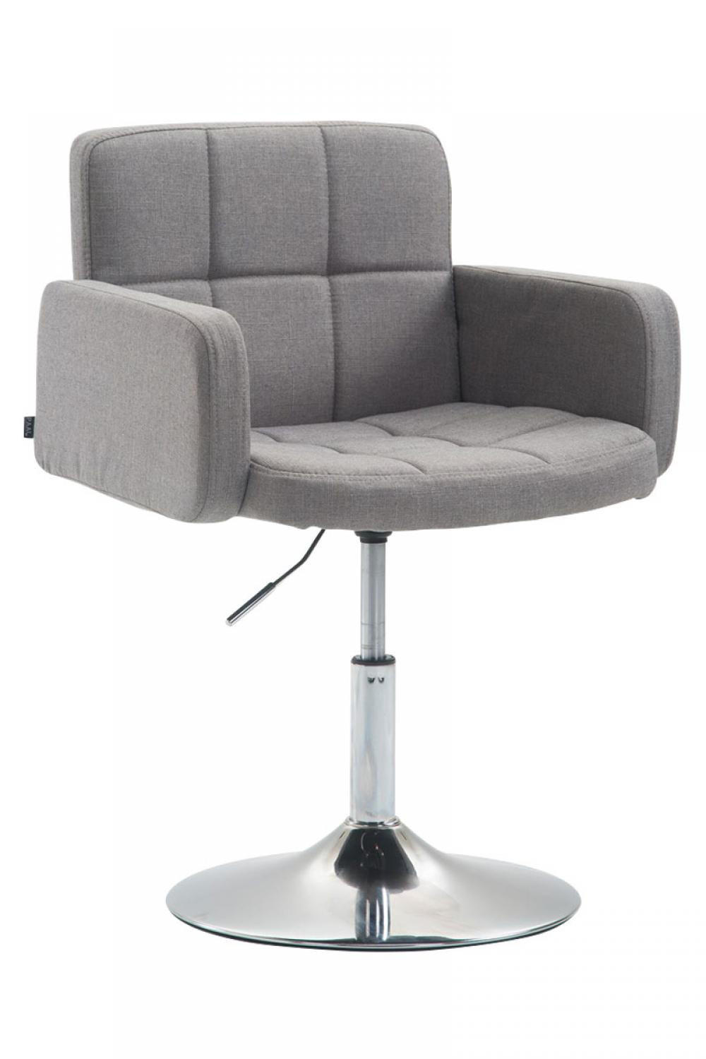 DREHSTUHL Stoff grau - Chromfarben/Grau, Textil/Metall (58/80/48cm) - CLP