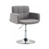 DREHSTUHL Stoff grau - Chromfarben/Grau, Textil/Metall (58/80/48cm) - CLP