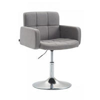 DREHSTUHL Stoff grau - Chromfarben/Grau, Textil/Metall (58/80/48cm) - CLP