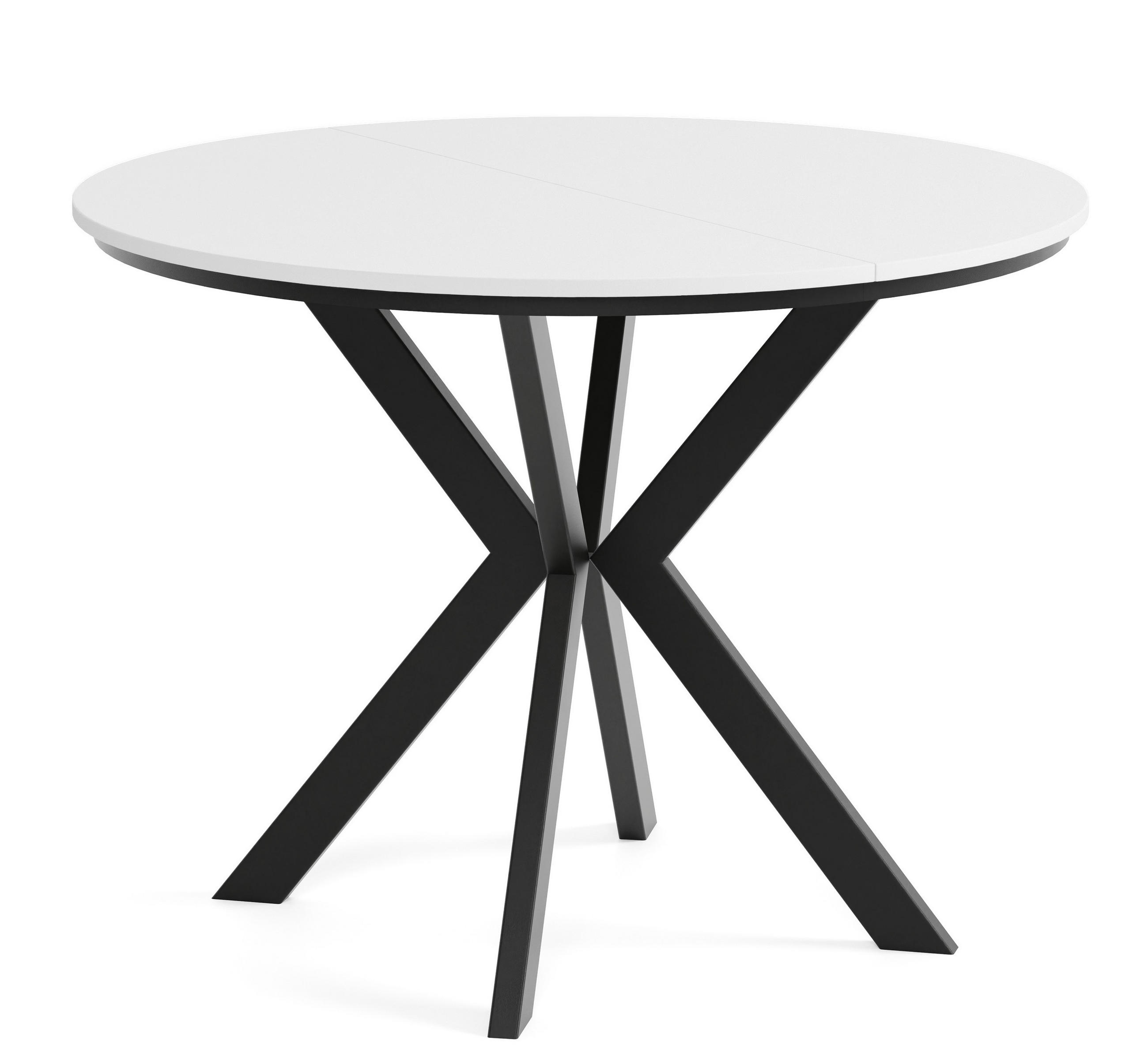 TISCH Weiss EWA Ausziehbar - Schwarz/Weiß, Holzwerkstoff (100/100/76cm) - Sepro Meble
