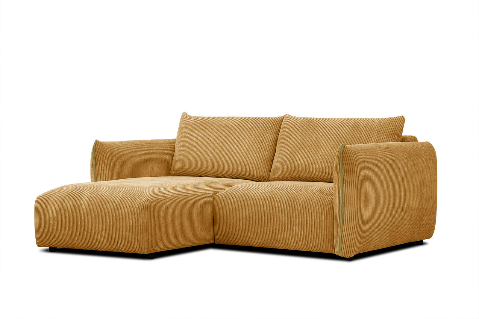 ECKSOFA TAUER 3-Sitzer, honig - Schwarz/Honig, Holzwerkstoff/Kunststoff (173/206cm) - Courtois Laville
