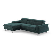 ECKSCHLAFSOFA mit Bettkasten – Cord-Stoff - Chromfarben/Salbeigrün, Holz/Textil (244/166cm) - Cotta