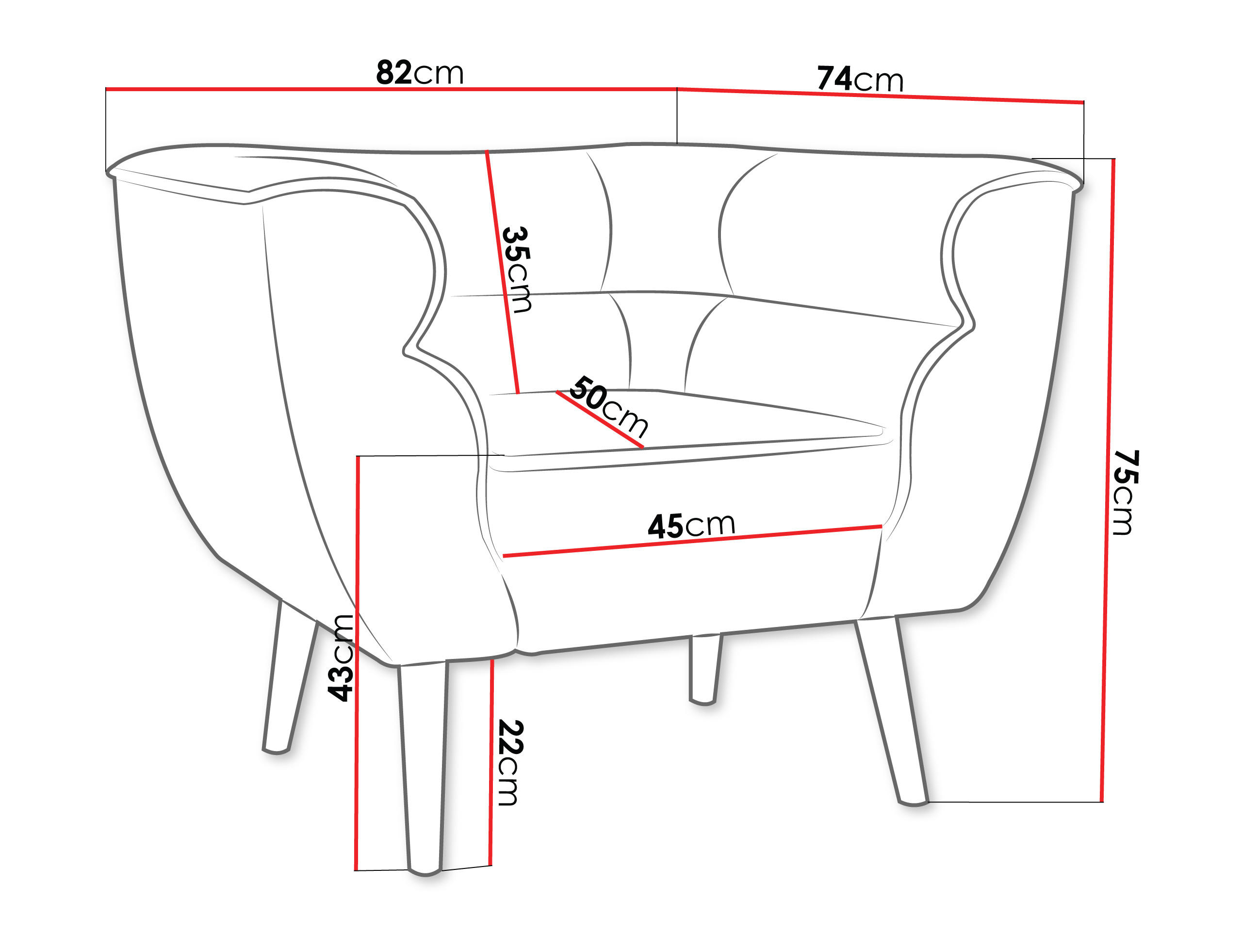 Thumbnail - Mirjan24 Sessel, Grau, Textil, Kiefer, 1-Sitzer, Rechteckig, 82x75x74 cm, Wohnzimmer, Sessel, Polstersessel
