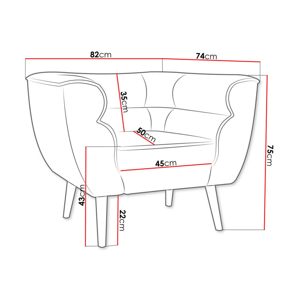 Thumbnail - Mirjan24 Sessel, Rosa, Textil, Kiefer, 1-Sitzer, Rechteckig, 82x75x74 cm, Wohnzimmer, Sessel, Polstersessel