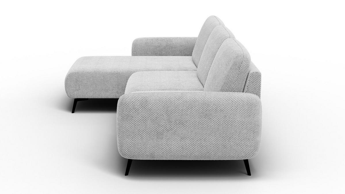 ECKSOFA FEBE 4-Sitzer links, hellgrau - Hellgrau/Schwarz, Holz/Textil (264/157cm) - Courtois Laville