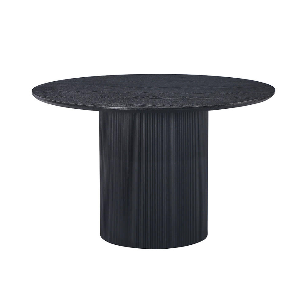ESSTISCH CAMILLO - Dark Oak, 120 cm - Schwarz, Holzwerkstoff/Textil (120/120/75cm) - Home Deluxe