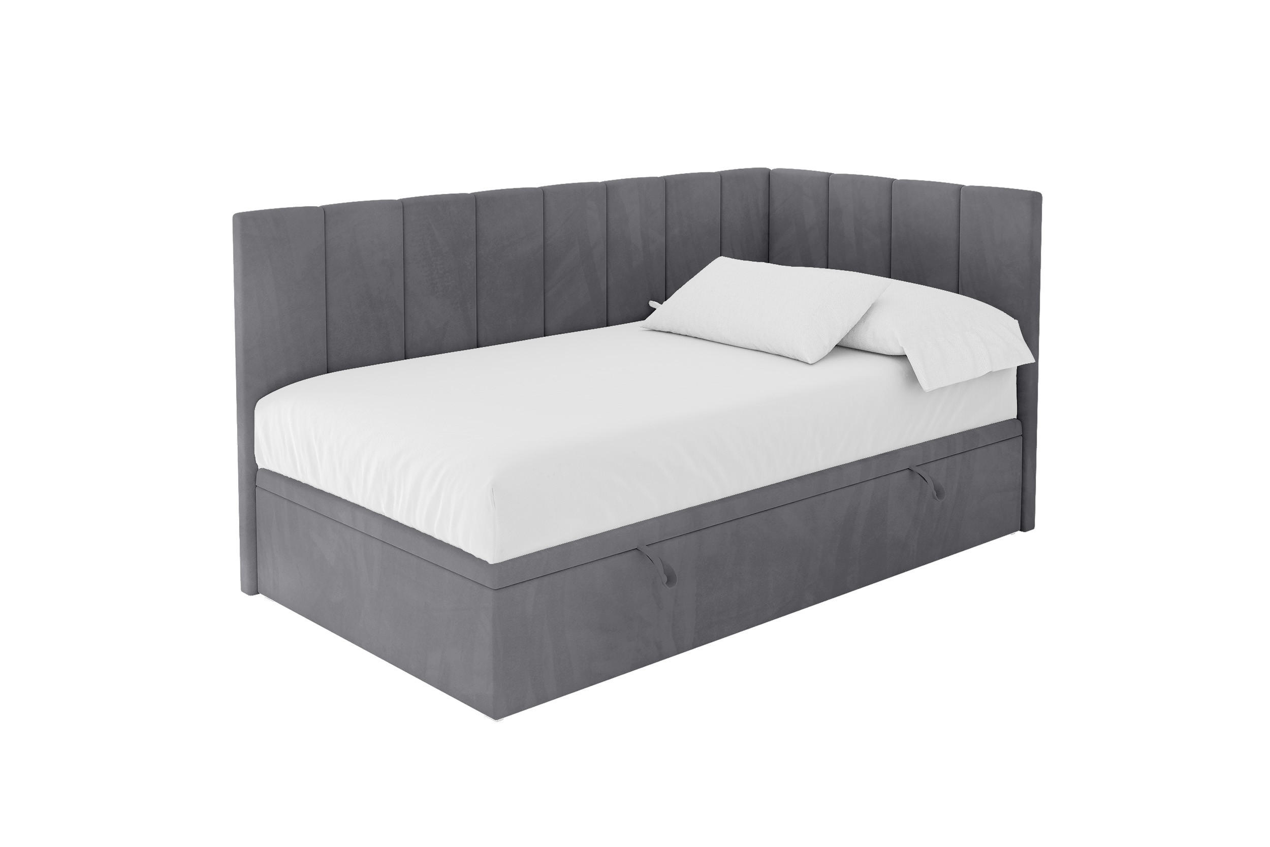 ALTDECOR JEDNOLŮŽKOVÁ POSTEL pro mládež s úložným prostorem vlevo, bez matrace - LOVY 80x200 tmavě šedá