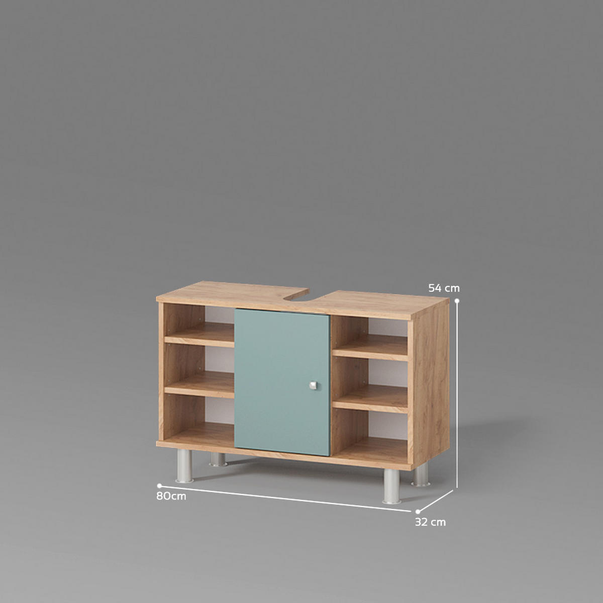 WASCHBECKENUNTERSCHRANK Fucino Grün 80 x 54 cm - Grün, Holzwerkstoff (80/54/32cm) - Livinity®