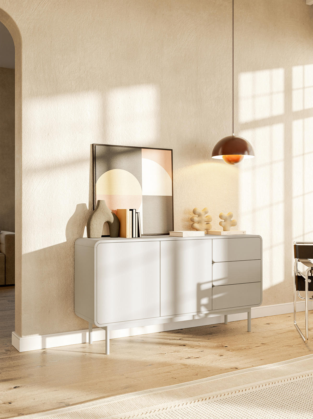 SIDEBOARD Oro Greige 154 cm - Taupe, Holz/Holzwerkstoff (154/82/40cm) - Selsey