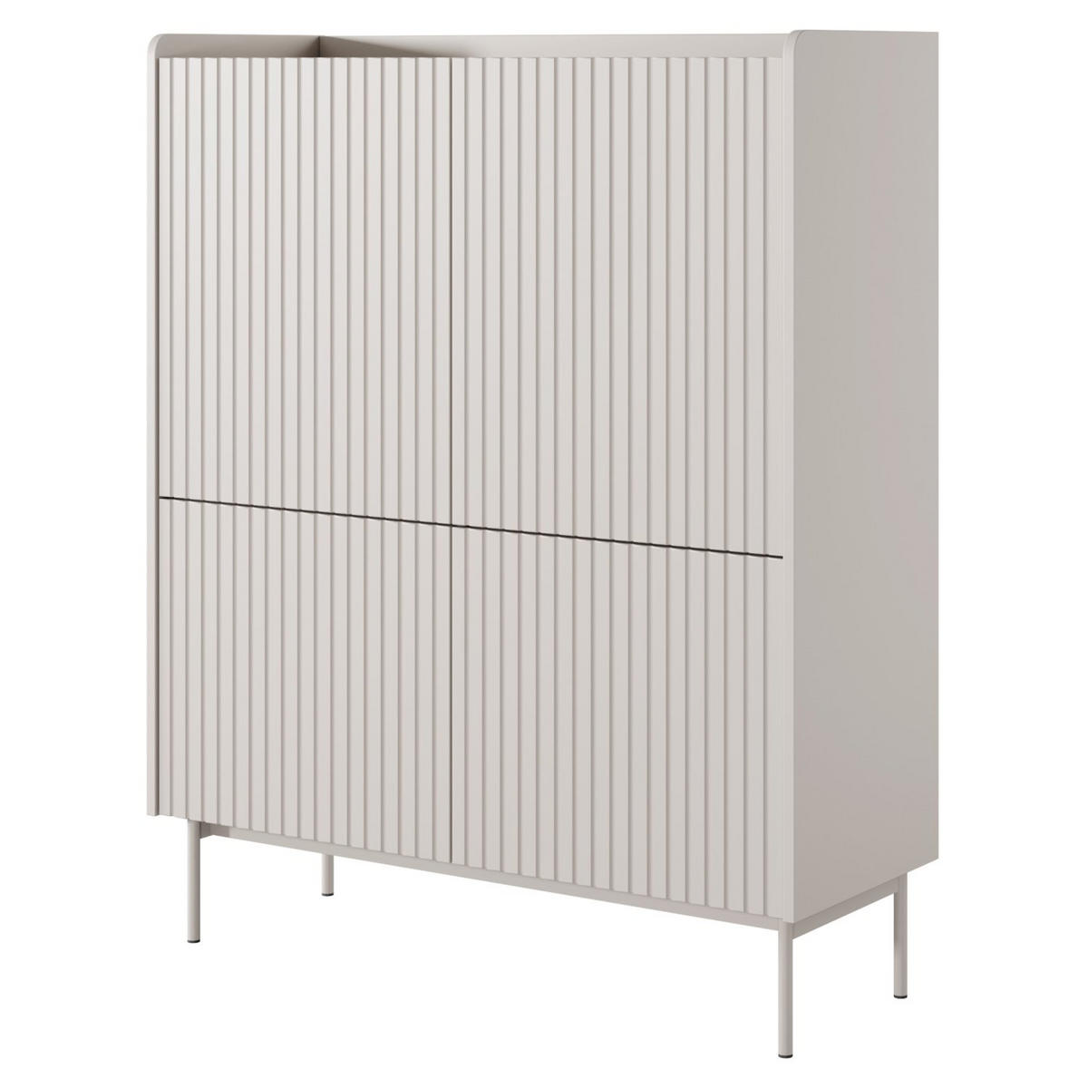 HIGHBOARD Liwelo Greige 103 cm - Taupe, Holzwerkstoff/Metall (103.2/126.2/38cm) - Selsey