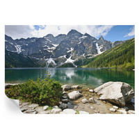 FOTOTAPETE 152x104 cm - Bergsee - Grün, Textil (152/104cm) - Wallfluent