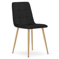 ESSZIMMERSTUHL PYRA schwarzer Sitz, Beine in Holzfarbe - Eichefarben/Schwarz, Textil (45/87/50.5cm) - Valora