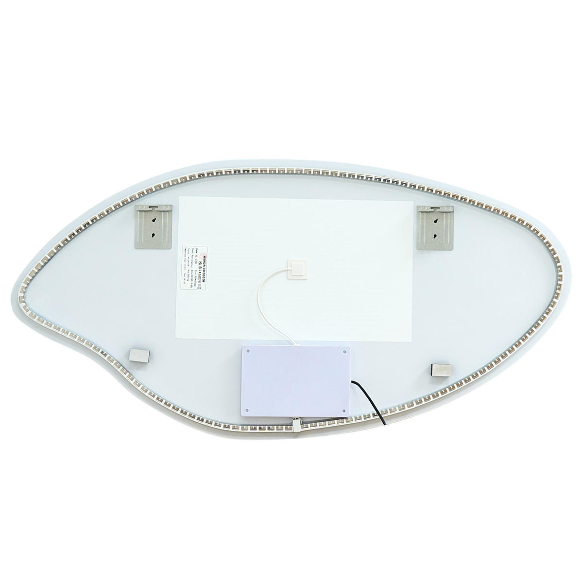 OGLINDĂ DE BAIE CU LED 120/60 cm argintie Sologny - argintiu, sticlă (120/60/3cm) - Beliani